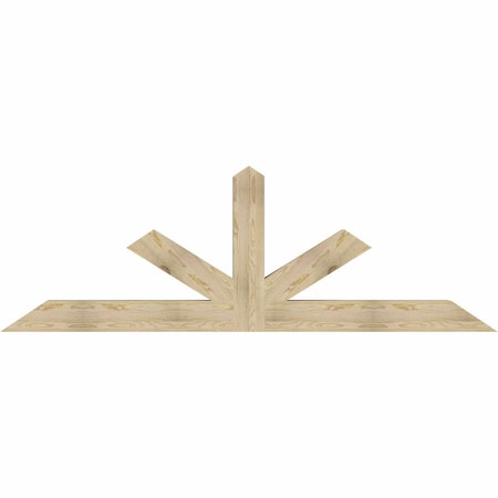 Ekena Millwork Saratoga Rough Sawn Timber Gable Bracket, Douglas Fir, 96"W x 32"H x 6"D x 6"F, 8/12 Pitch GBW096X32X0606SAR00RDF